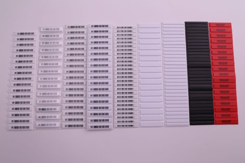 Tiras de etiquetas RF em diferentes formatos